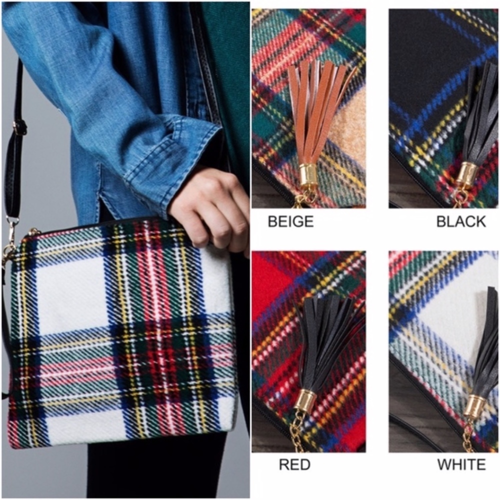 Casual Plaid Print Zipper Crossbody Bag - Picture 2 of 8